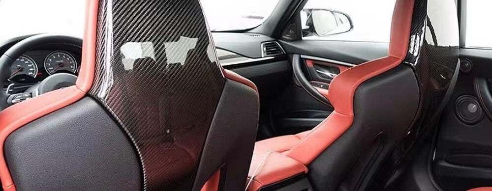 Dry (pre preg) carbon fiber seat back covers for f80/82 BMW